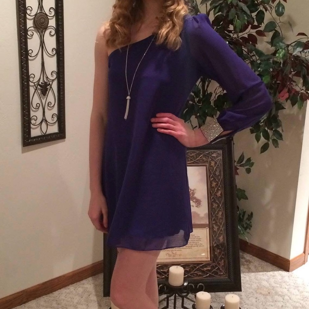 City Triangles Women's Long Sleeve Purple Dress